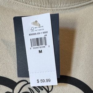 Women’s Disney Cream Mickey and Minnie heart Sweatshirt NEW WITH TAGS M